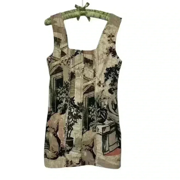 Urban Outfitters Corduroy Toile Mini Dress – Square Neck, Size M - Picture 3 of 10